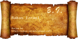 Bakos Izrael névjegykártya